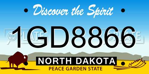 1GD8866 North Dakota License Plate