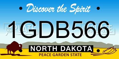 1GDB566 North Dakota License Plate