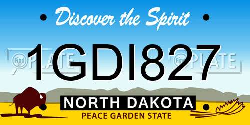 1GDI827 North Dakota License Plate