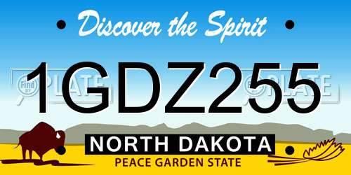 1GDZ255 North Dakota License Plate