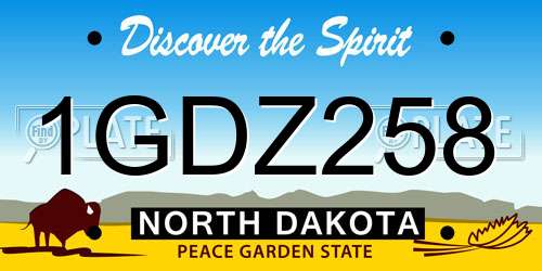 1GDZ258 North Dakota License Plate