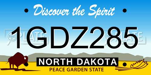 1GDZ285 North Dakota License Plate