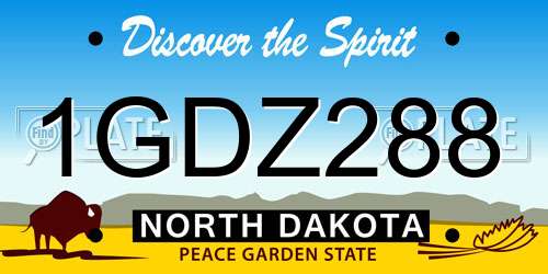 1GDZ288 North Dakota License Plate