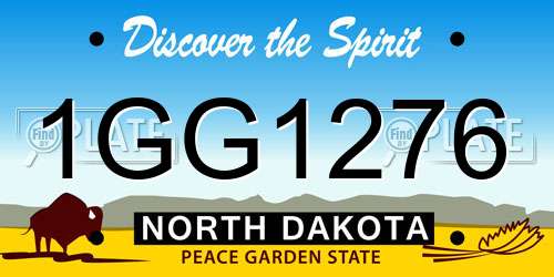 1GG1276 North Dakota License Plate