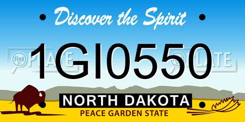 1GI0550 North Dakota License Plate
