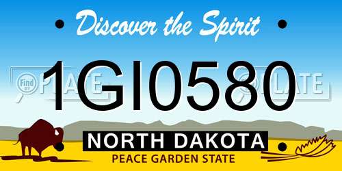 1GI0580 North Dakota License Plate