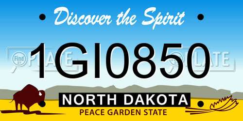 1GI0850 North Dakota License Plate