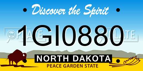 1GI0880 North Dakota License Plate