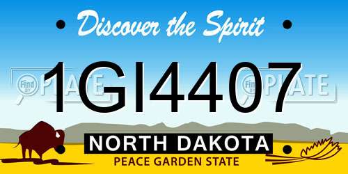 1GI4407 North Dakota License Plate