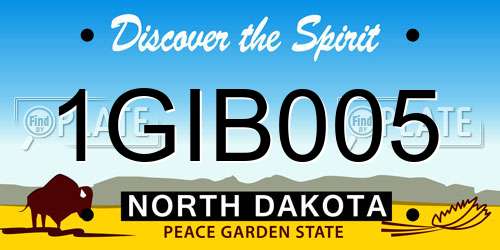 1GIB005 North Dakota License Plate