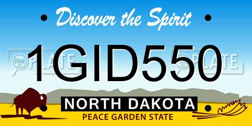 1GID550 North Dakota License Plate