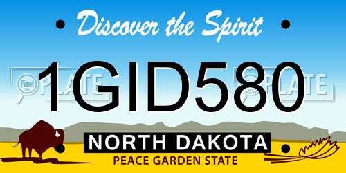 1GID580 North Dakota License Plate