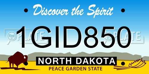 1GID850 North Dakota License Plate