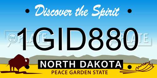 1GID880 North Dakota License Plate