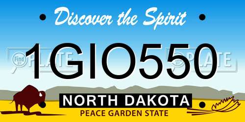 1GIO550 North Dakota License Plate