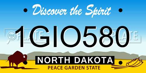 1GIO580 North Dakota License Plate
