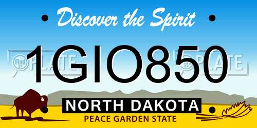 1GIO850 North Dakota License Plate