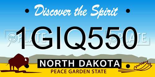 1GIQ550 North Dakota License Plate
