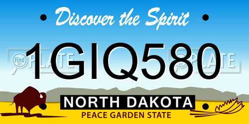 1GIQ580 North Dakota License Plate