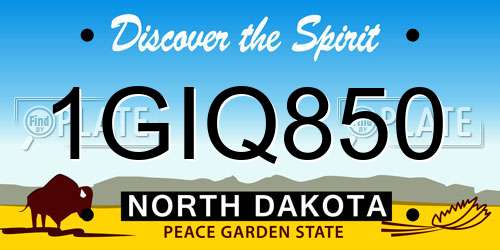 1GIQ850 North Dakota License Plate