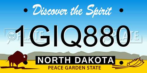 1GIQ880 North Dakota License Plate