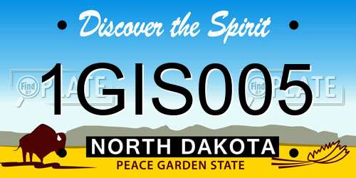 1GIS005 North Dakota License Plate