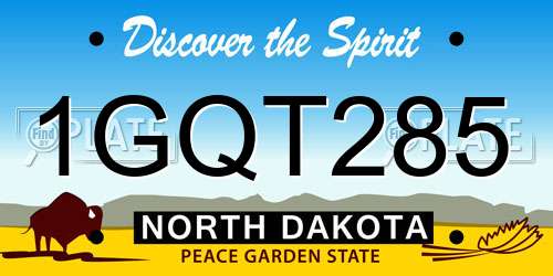 1GQT285 North Dakota License Plate