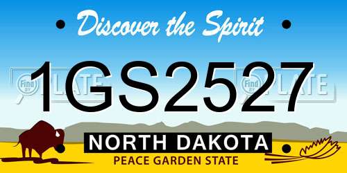 1GS2527 North Dakota License Plate