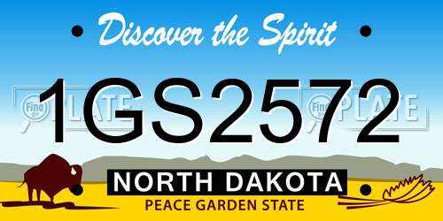 1GS2572 North Dakota License Plate