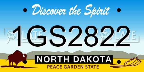 1GS2822 North Dakota License Plate