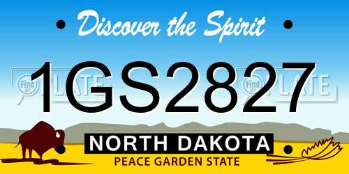 1GS2827 North Dakota License Plate