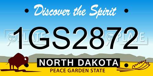 1GS2872 North Dakota License Plate