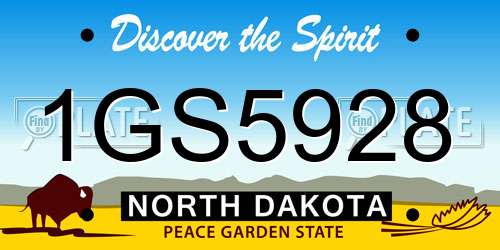 1GS5928 North Dakota License Plate