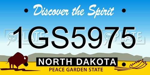 1GS5975 North Dakota License Plate