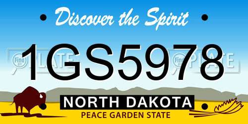 1GS5978 North Dakota License Plate