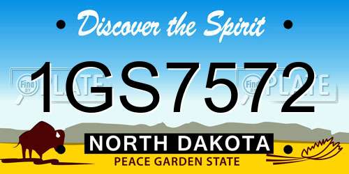 1GS7572 North Dakota License Plate