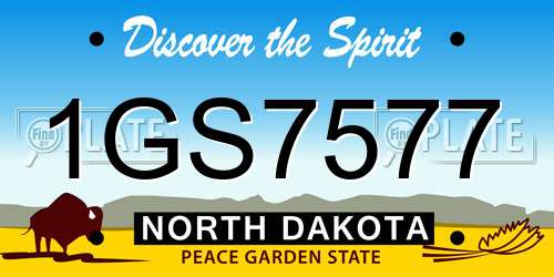 1GS7577 North Dakota License Plate