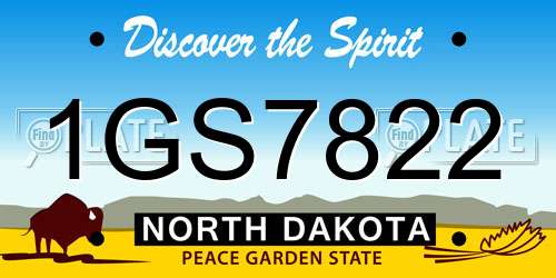 1GS7822 North Dakota License Plate