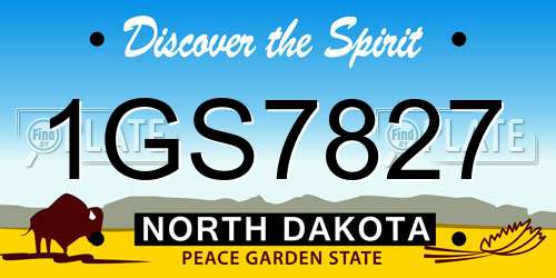 1GS7827 North Dakota License Plate