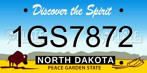 1GS7872 North Dakota License Plate