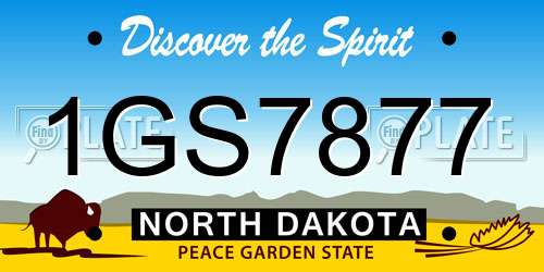 1GS7877 North Dakota License Plate