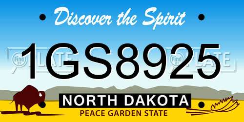 1GS8925 North Dakota License Plate