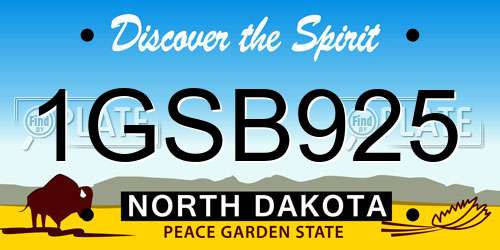 1GSB925 North Dakota License Plate