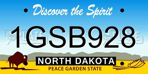 1GSB928 North Dakota License Plate
