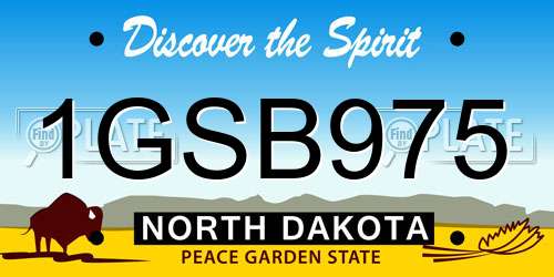 1GSB975 North Dakota License Plate