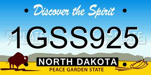 1GSS925 North Dakota License Plate
