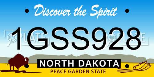 1GSS928 North Dakota License Plate
