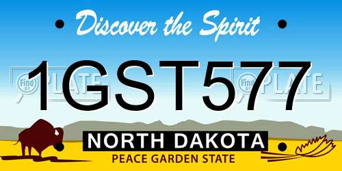 1GST577 North Dakota License Plate