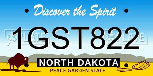 1GST822 North Dakota License Plate
