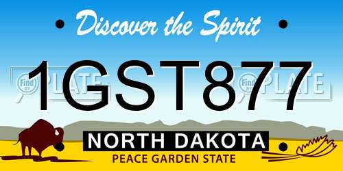 1GST877 North Dakota License Plate